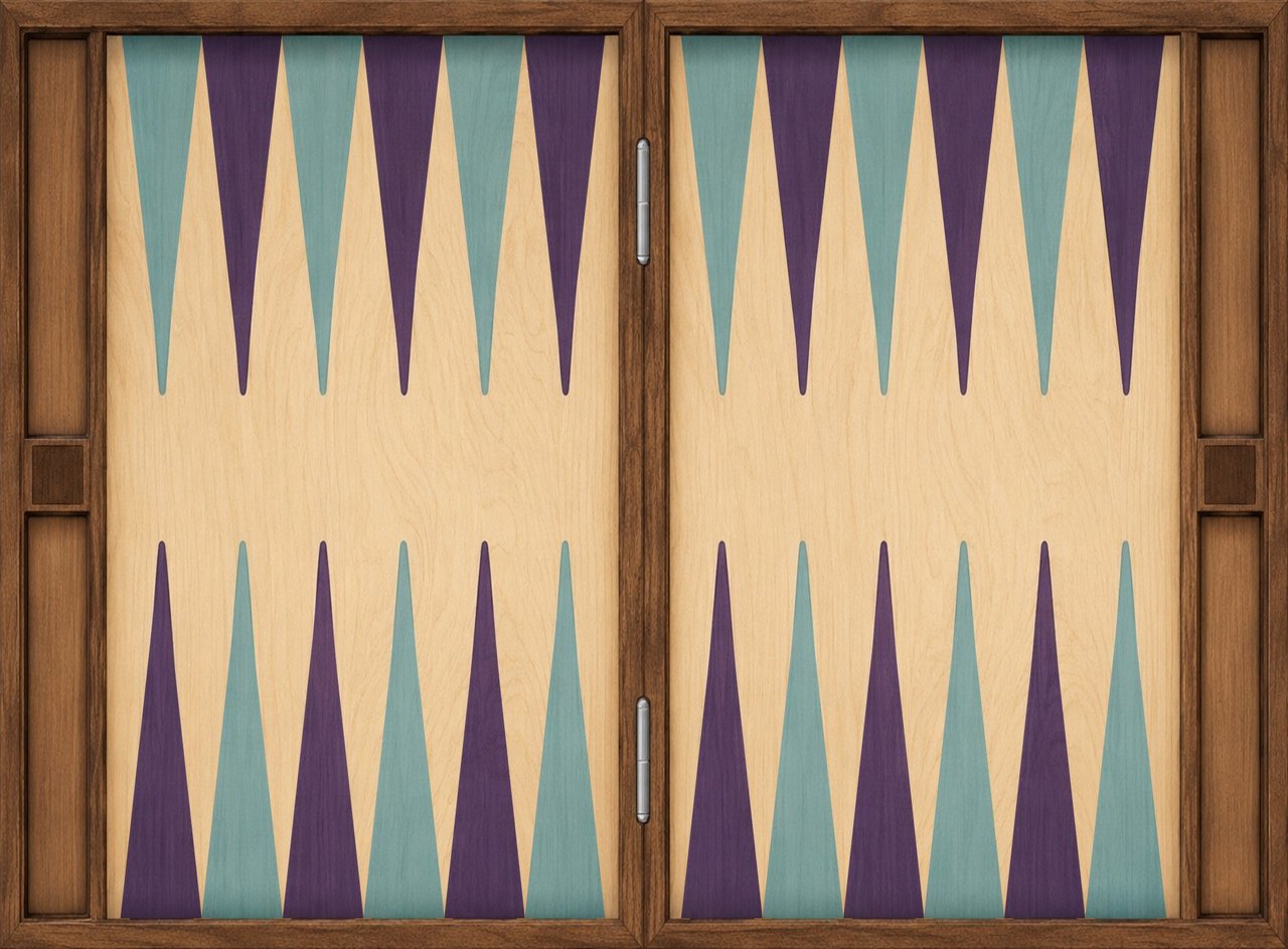 The wooden backgammon board Sage Snap draws every position on